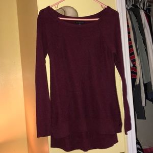burgundy knit sweater
